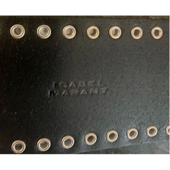 ISABEL MARANT Aliette Black Studded Leather Belt with Stone Accents NEW - 75cm main image 4